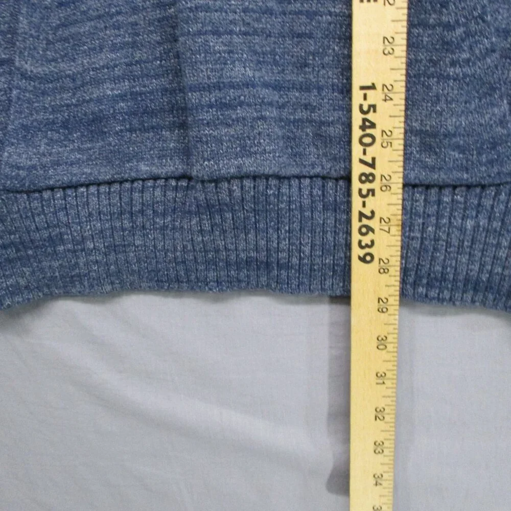 Banana Republic Full Zip Hoodie Sweater‎ Heather Dark Blue Men Size | L